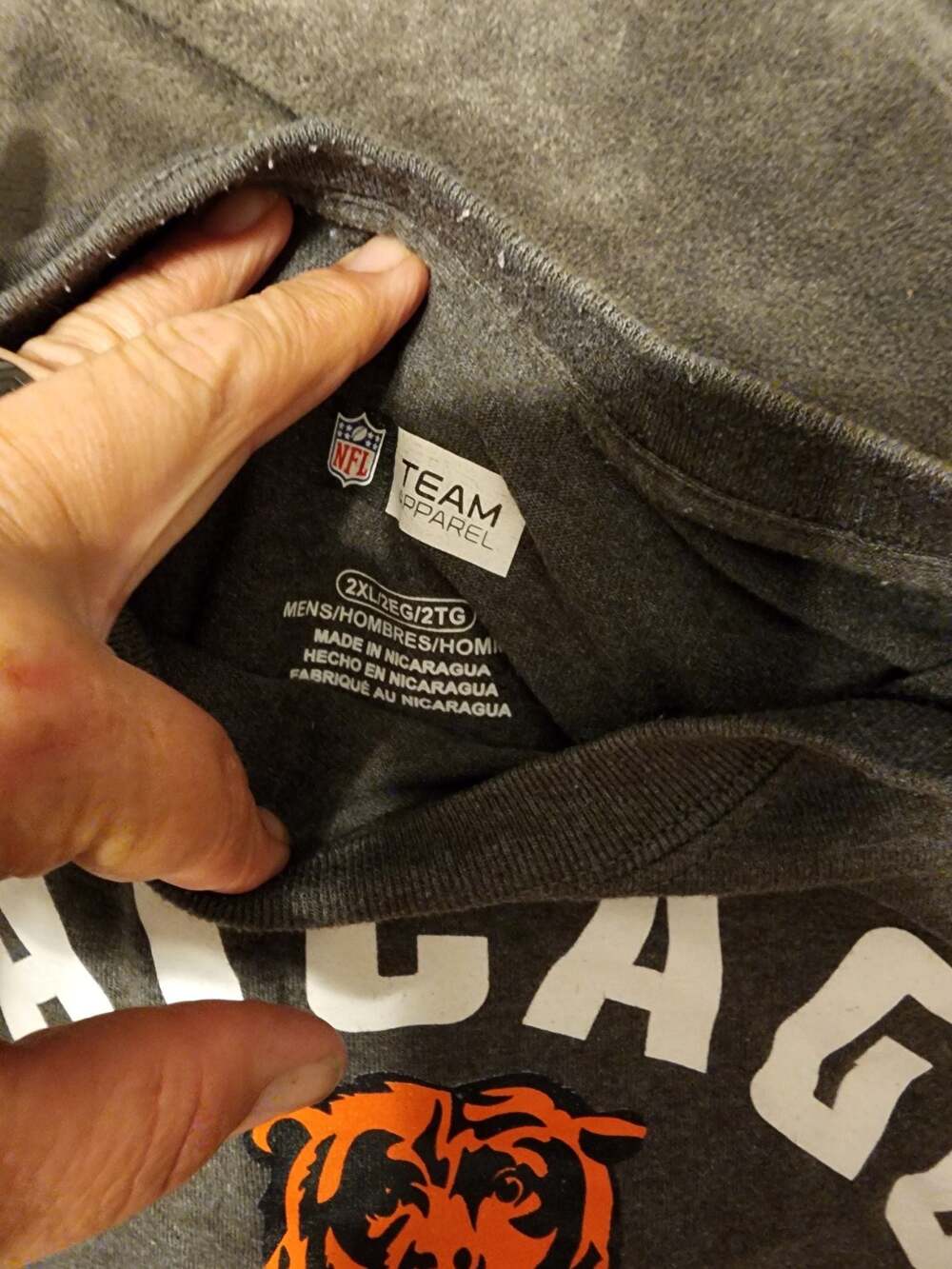NFL Team Apparel Chicago Bears Charcoal T-Shirt Men's 2XL